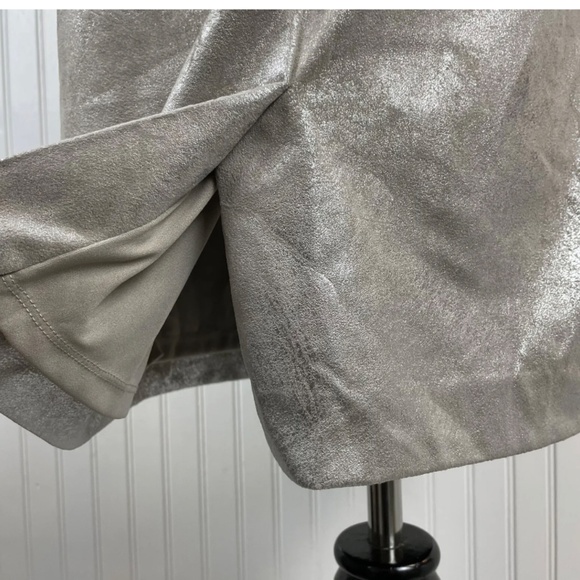 Ralph Lauren Silver Dress Size 14P Women’s Marbled Metallic Large 14 Petite NWT - Picture 4 of 5